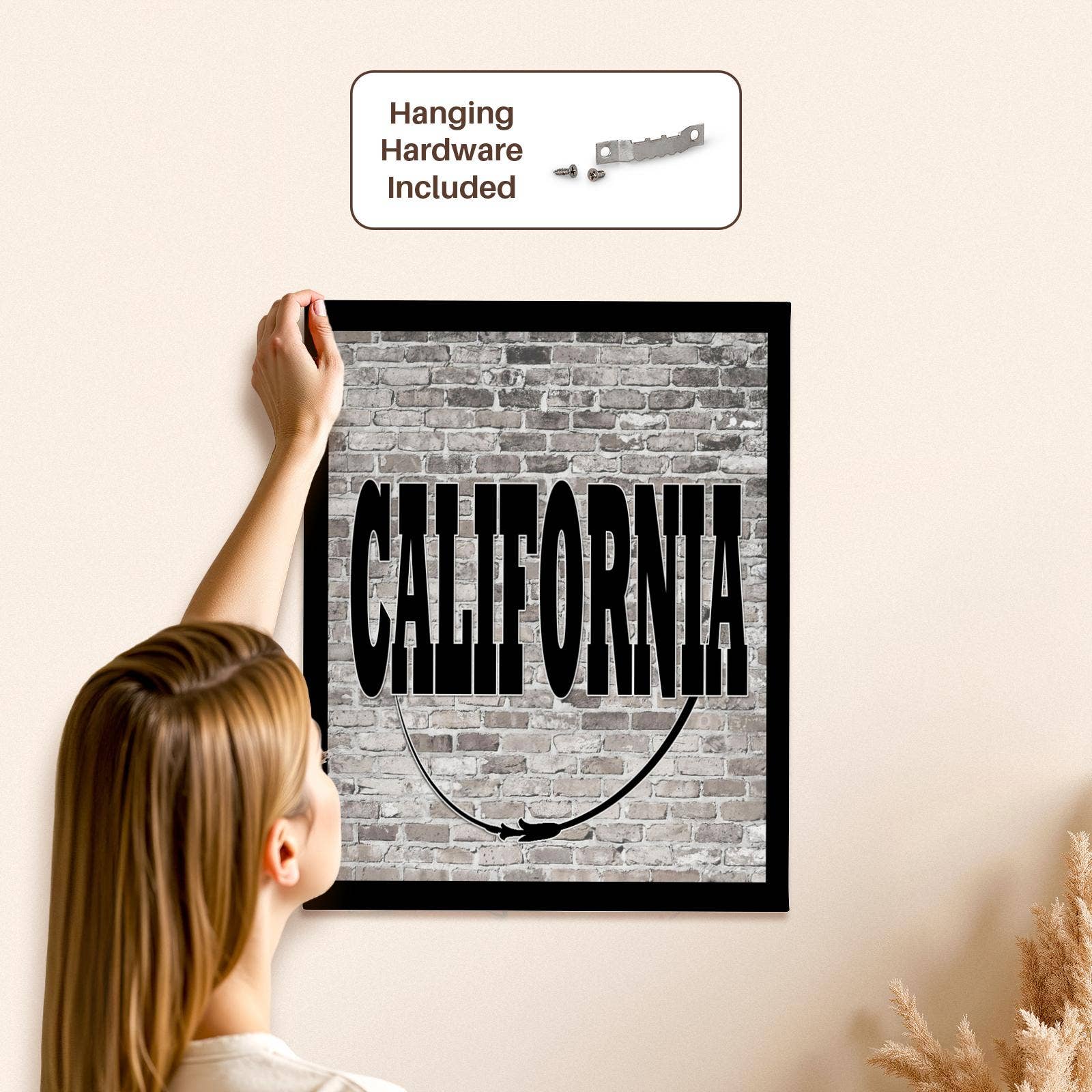 3dRose – Engroshandel Kunsttryk – 3dRose, Californien. Delstatens hovedstad er Sacramento., Museumskvalitet lærredstryk4