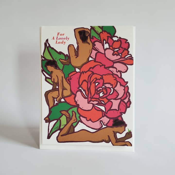 Grußkarte für eine schöne Dame, Freundschafts- oder Hochzeitsgrußkarte für den Großhandel von Little Green