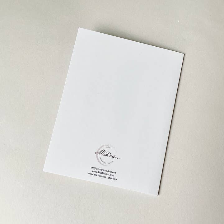 Alla Dickson Art - Wholesale Everyday Greeting Card - Pink Flower Note Card Wildflower Greeting Card Valentine Day2