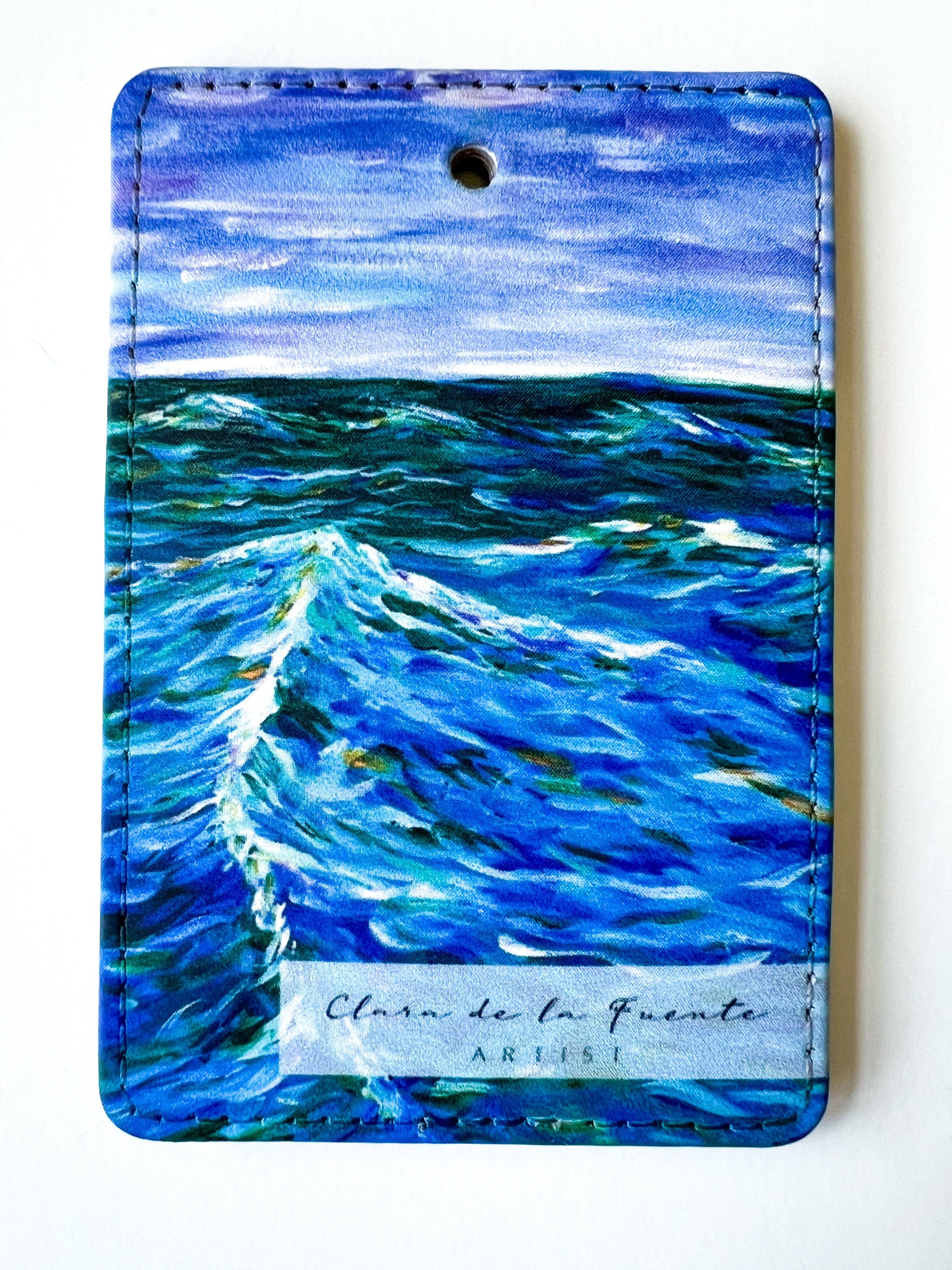 Clara de la Fuente Artist - Wholesale Luggage Tag - Colorful Sea Water Waves  Luggage Tag. Lake Michigan.Premium12