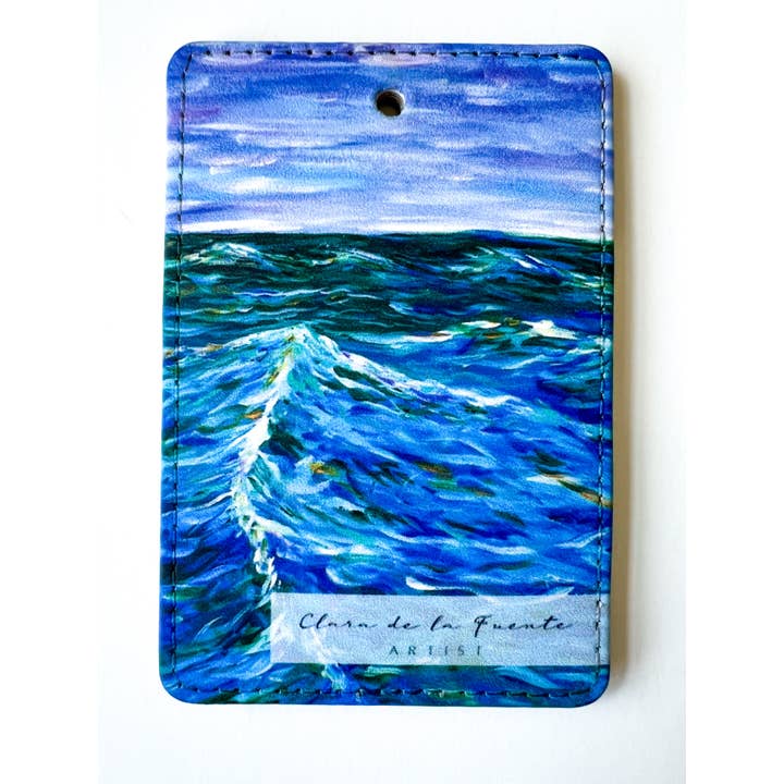 Clara de la Fuente Artist - Wholesale Luggage Tag - Colorful Sea Water Waves Luggage Tag. Lake Michigan.Premium12