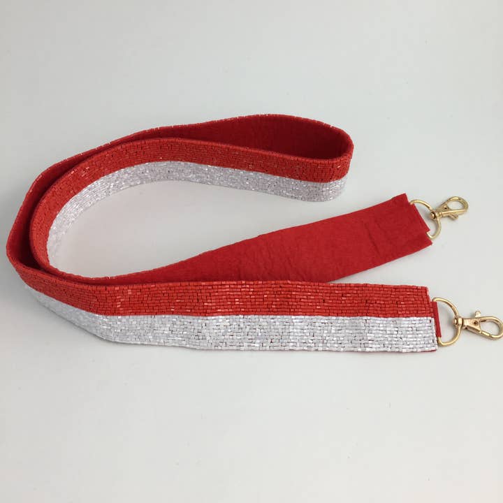 Geldbörsenriemen mit roten und weißen Perlen für den Großhandel von SongLily