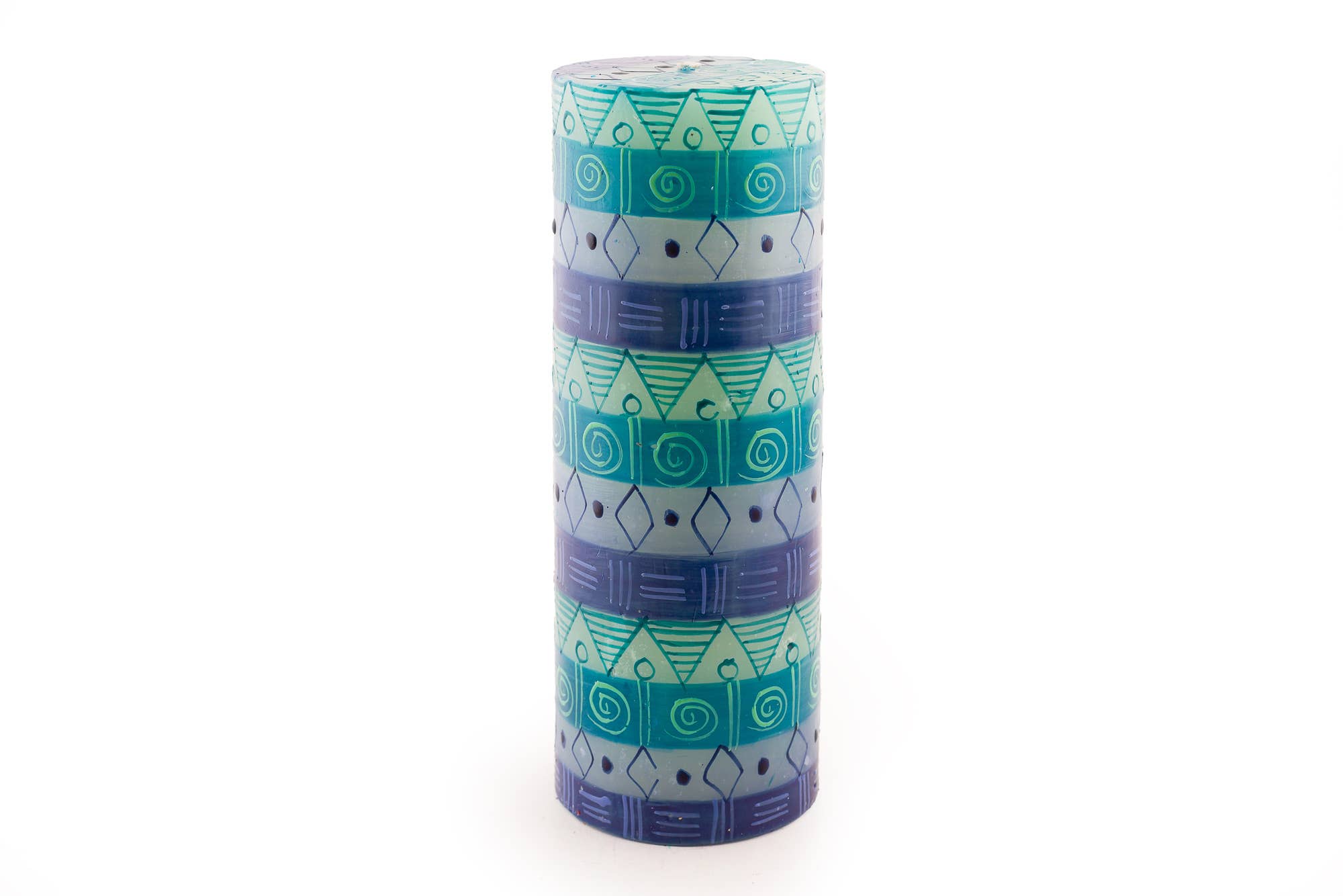 Thumbprint Artifacts - Wholesale Tapered Candle/Candlestick - Blue and Green Candle3