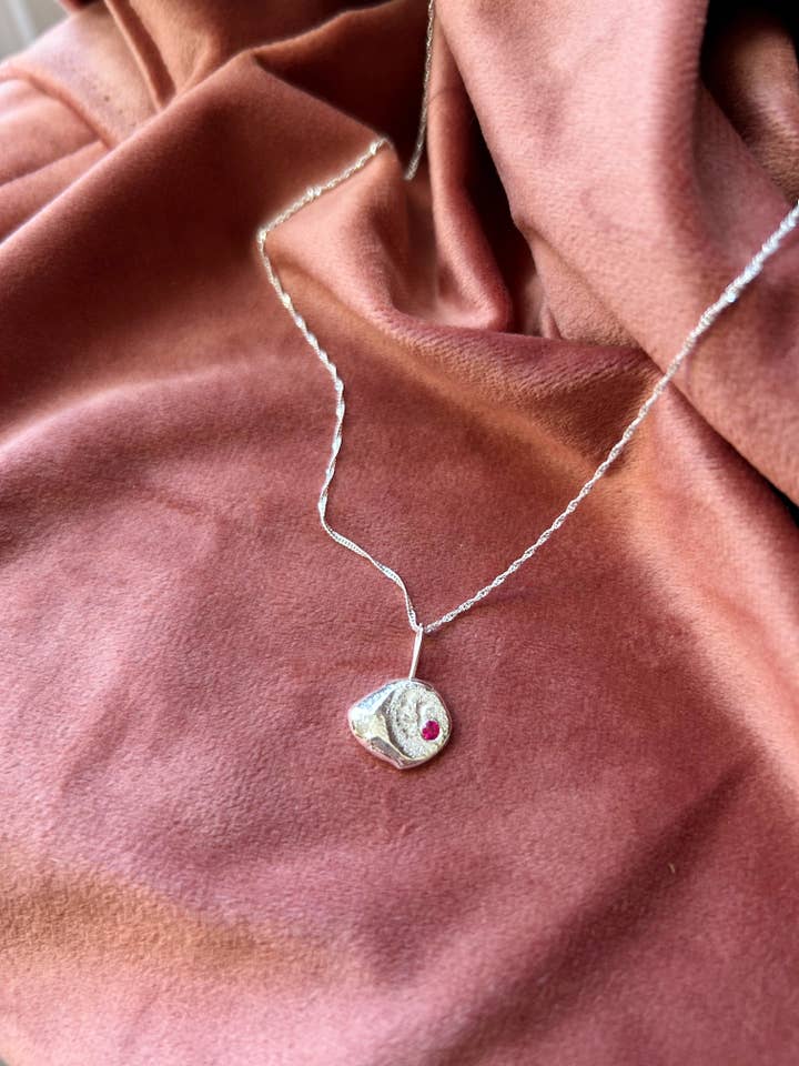 Meteor Necklace- Lab Ruby for wholesale by Lauren Brook