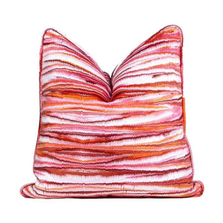 Myriad Marble Rosey Pink Bolster Pillow for wholesale by Porch and Parlour