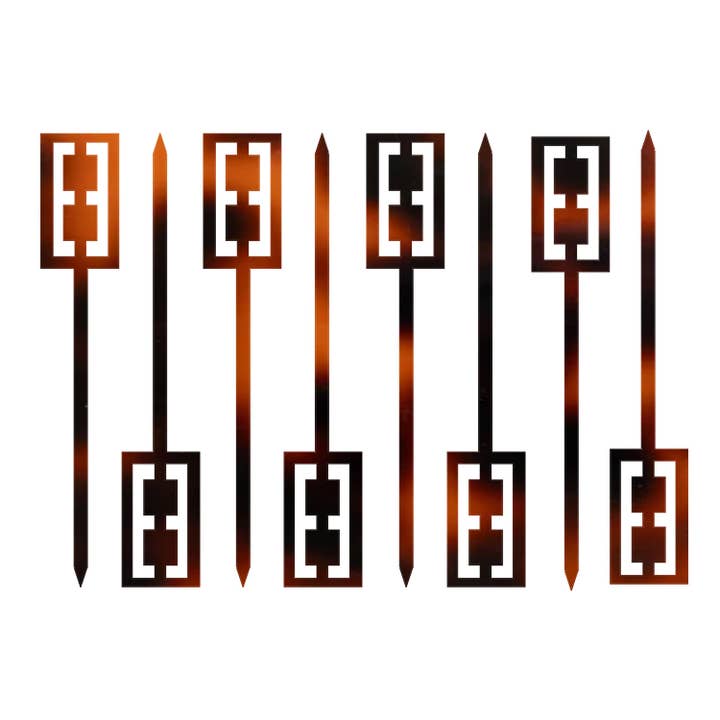 Retro Tortoiseshell Acrylic Cocktail & Appetizer Picks for wholesale by Mod Lounge Paper Company