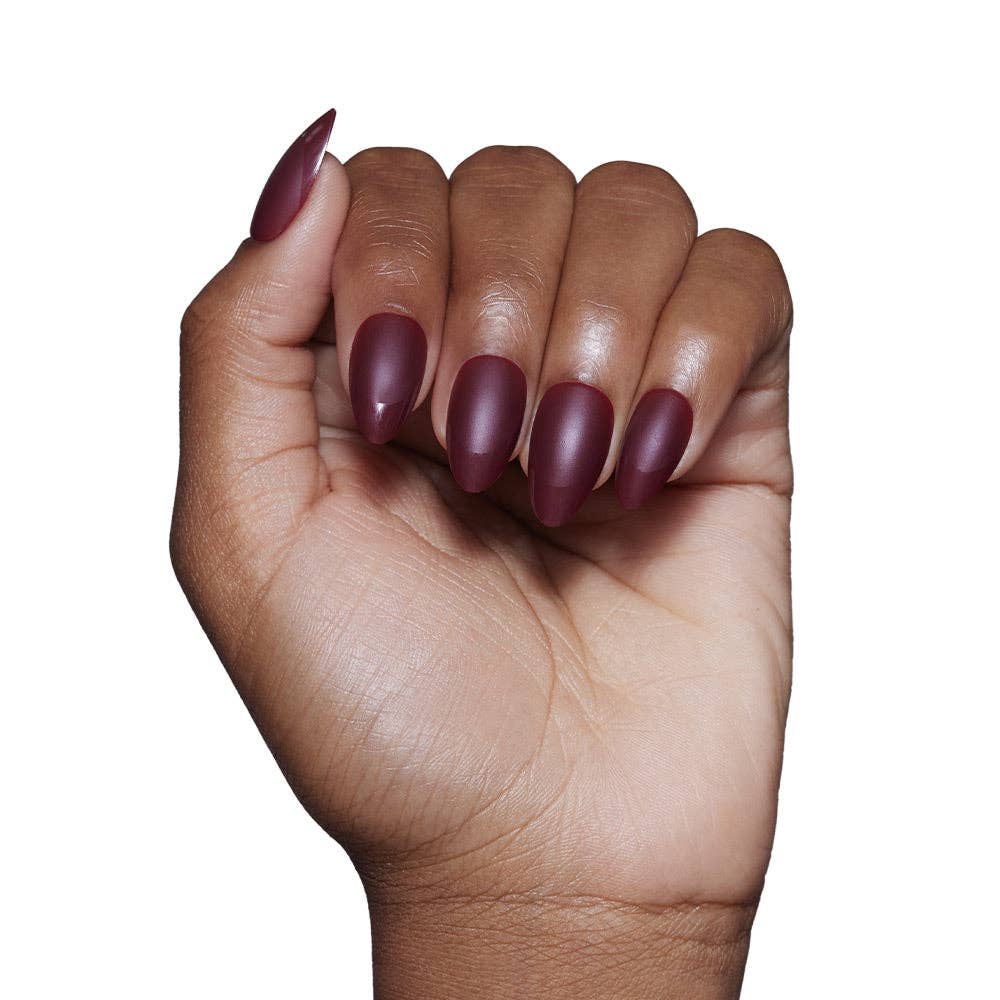 Glamnetic - Wholesale Press-On/Fake Nails - Merlot Press-On Nails| Matte Finish| Gloss French Tip| Short4