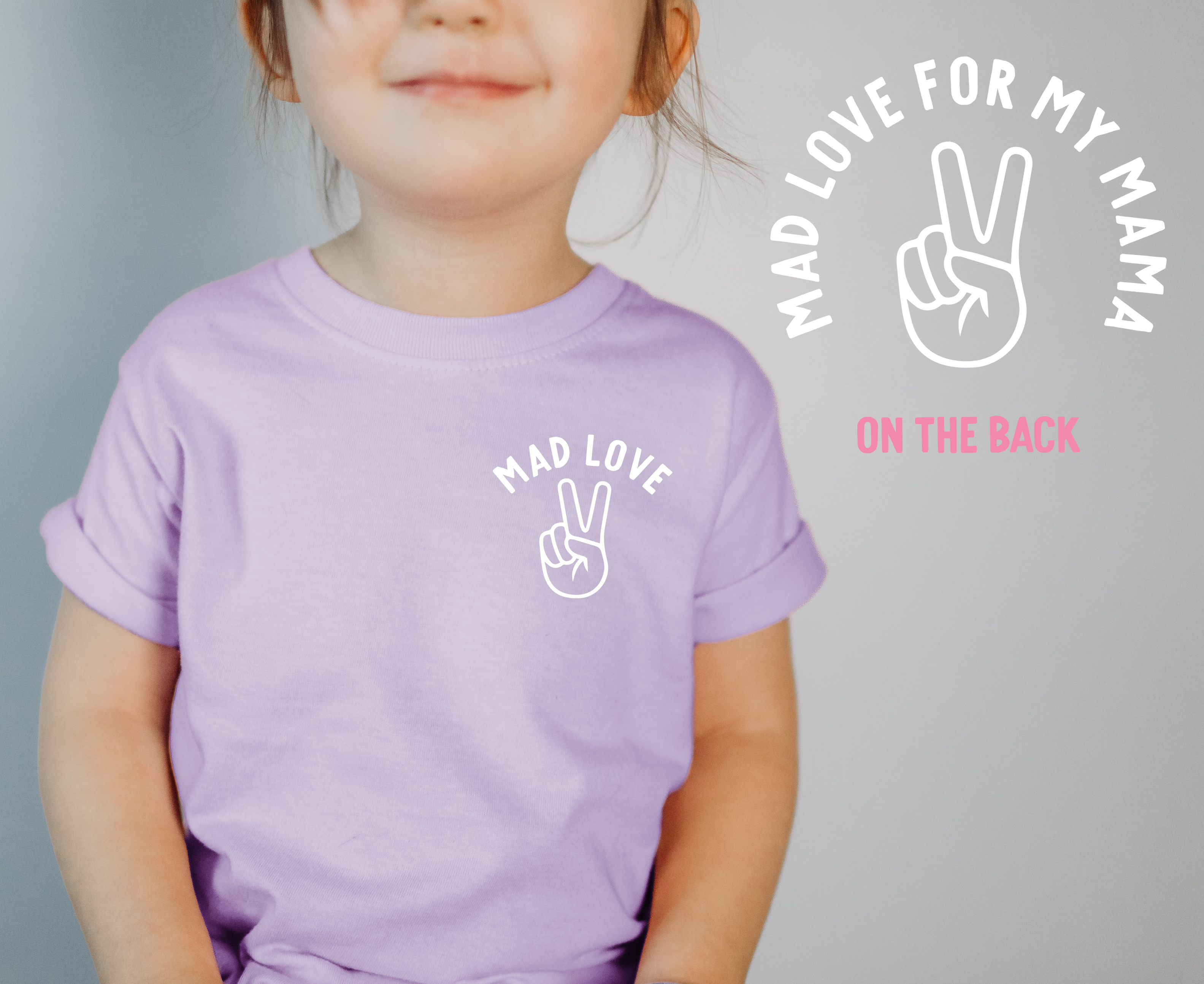 designtwentyfive - Wholesale Screen Printed T-Shirt - Kids - Mad Love for my Mama Bodysuit or Tee - LAVENDER1