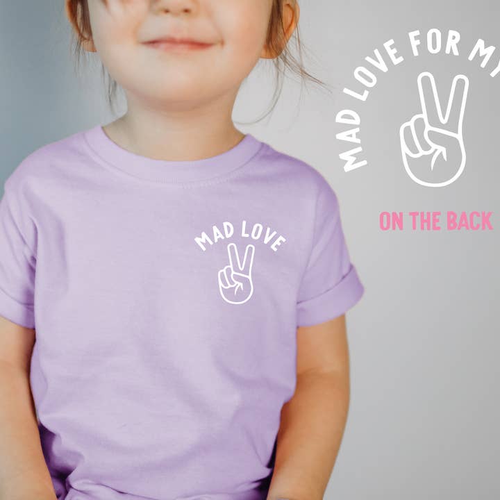 designtwentyfive - Wholesale Screen Printed T-Shirt - Kids - Mad Love for my Mama Bodysuit or Tee - LAVENDER1