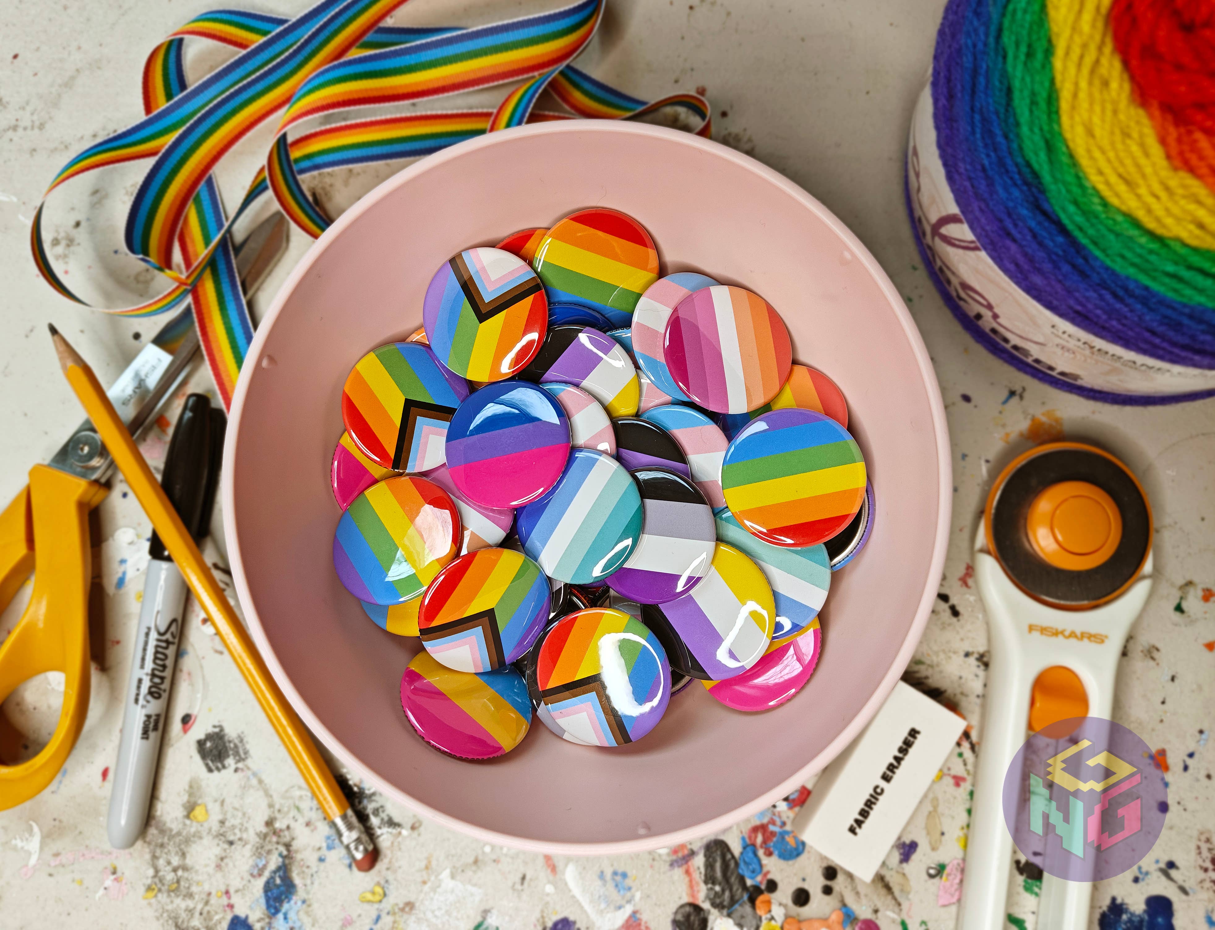 Gay Nerd Goods - Wholesale Lapel Pin/Button - Popular Pride Flag Button Mix6