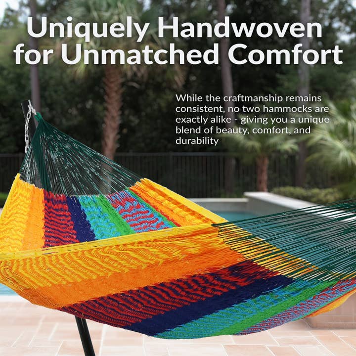 Sunnydaze Decor - Wholesale Hammock - Handwoven XXL Thick Cord Mayan Family Hammock - Multi-Color