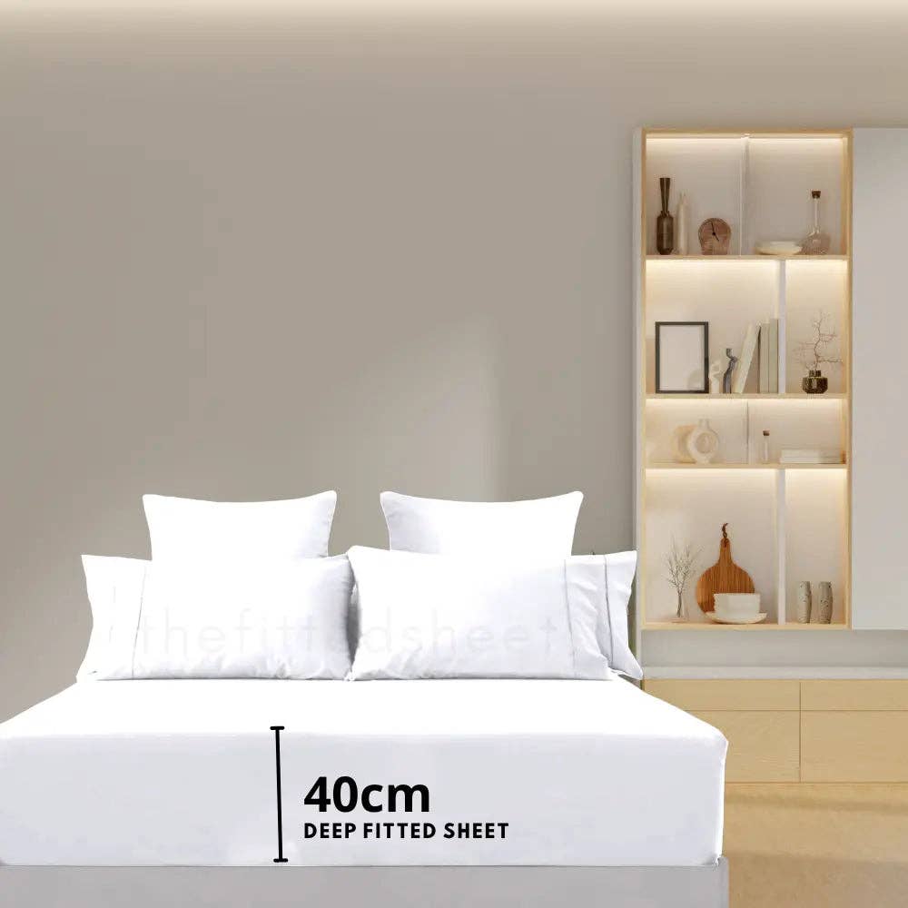 The Fitted Sheets – wholesale Fitted sheets – White Mfiber fitted sheet 16 Inches Deep 100% Polyester1