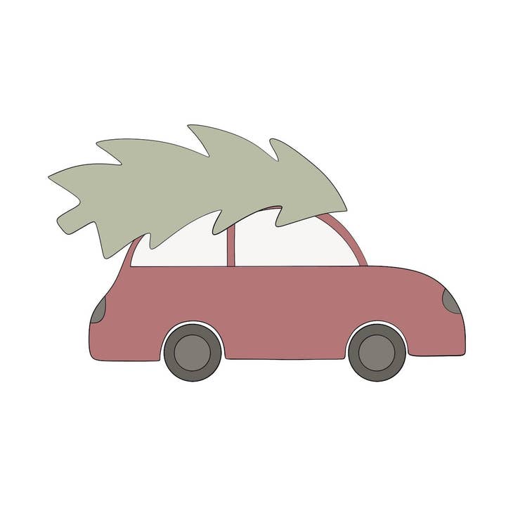 Car with Christmas Tree for wholesale by Maison’s Custom Cutters