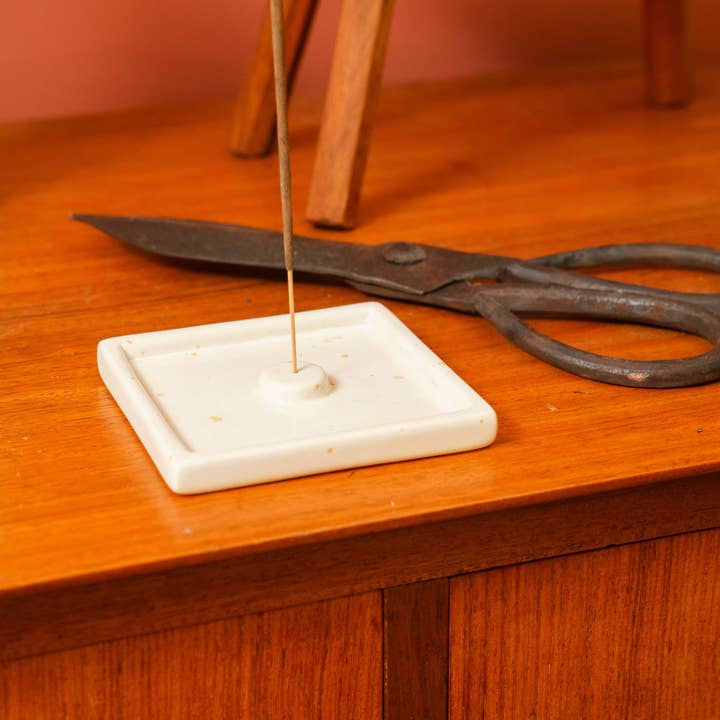 AARVEN - Wholesale Incense Holder - Soapstone Square Ridged Incense Stick Holder