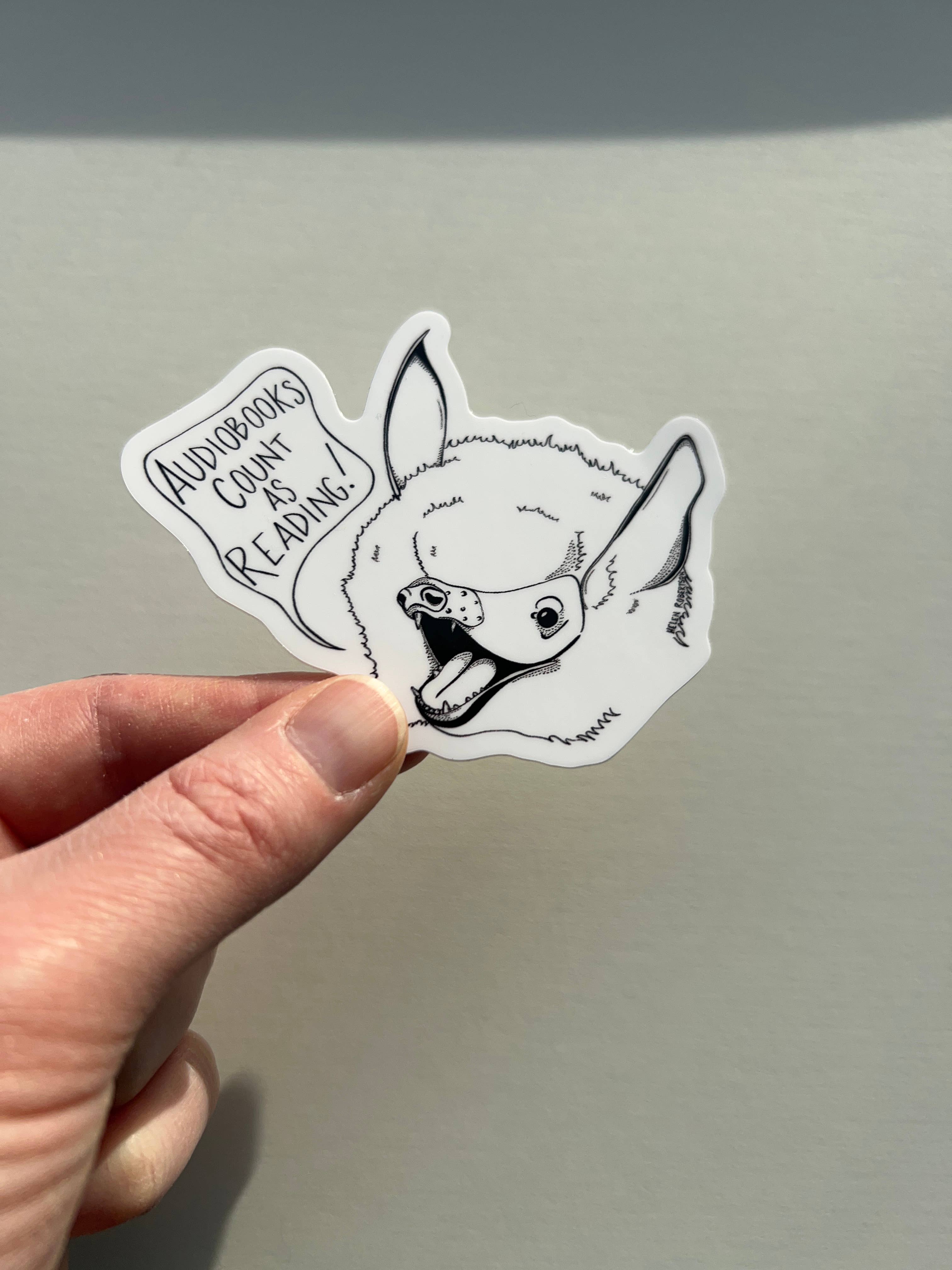Seven Herons Studio - Wholesale Sticker - Audiobook Bat Sticker2