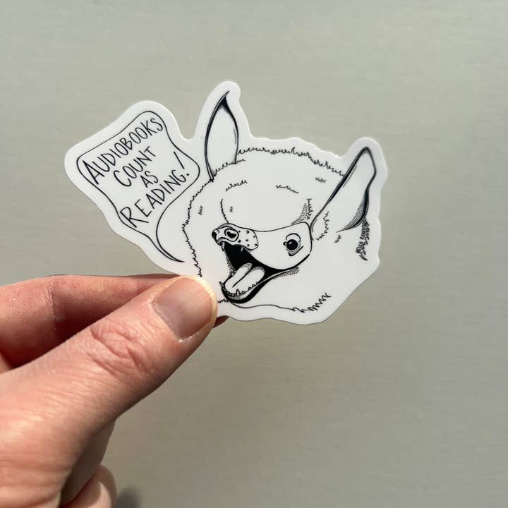Seven Herons Studio - Wholesale Sticker - Audiobook Bat Sticker2