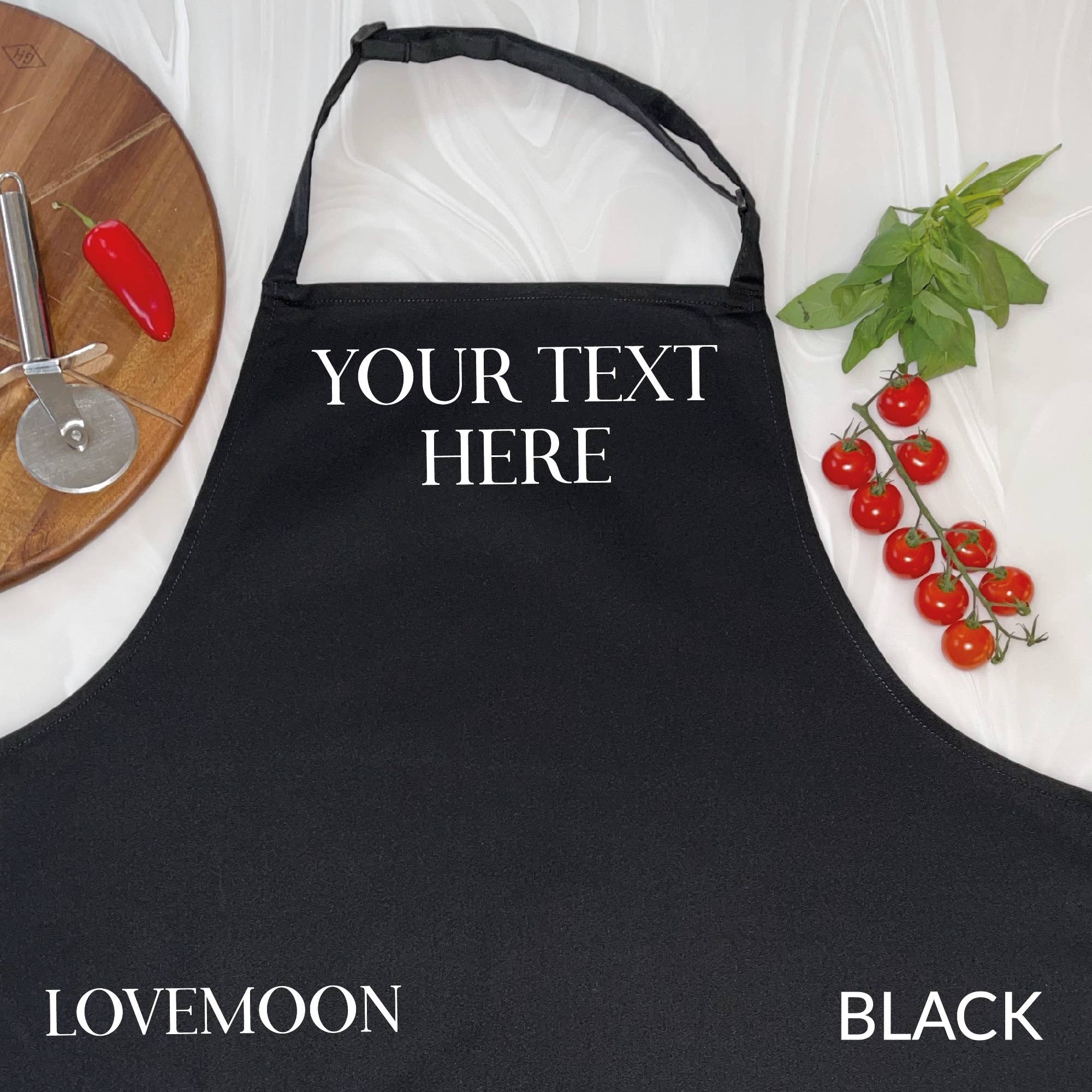 Lovetree Design - Vendita all'ingrosso Grembiuli - Grembiule nero personalizzabile4