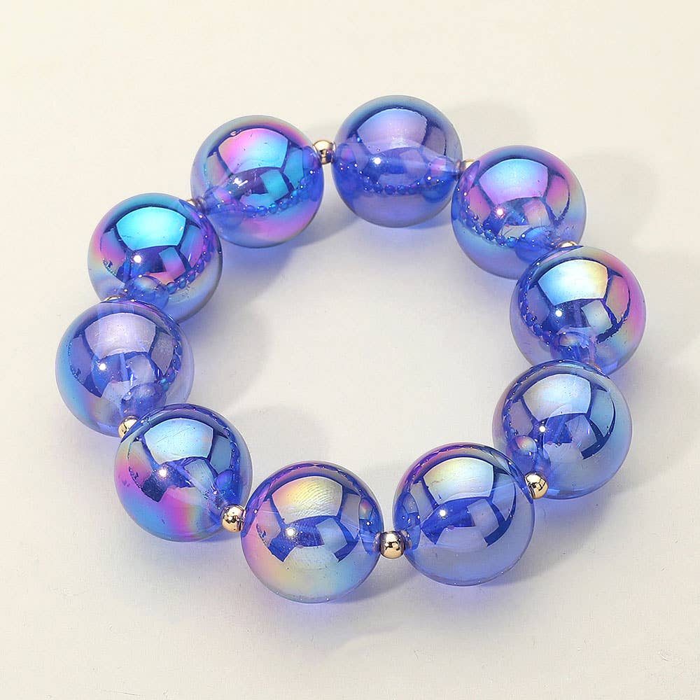 Sensibling Corp. - Wholesale Beaded Bracelet - Chunky Iridescent Ball Beaded Bracelet2