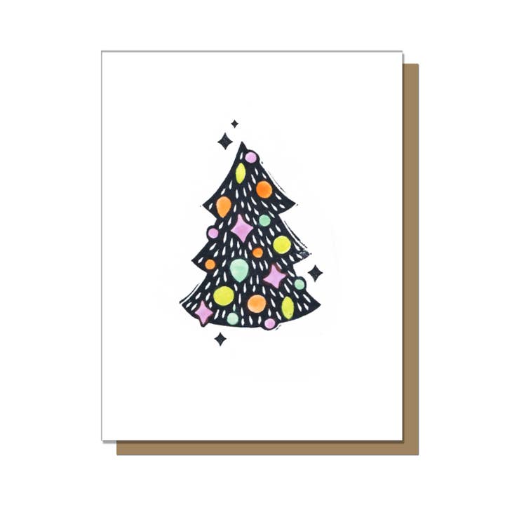 Carte de voeux vintage pour sapin de Noël pour la vente par cheeky beak