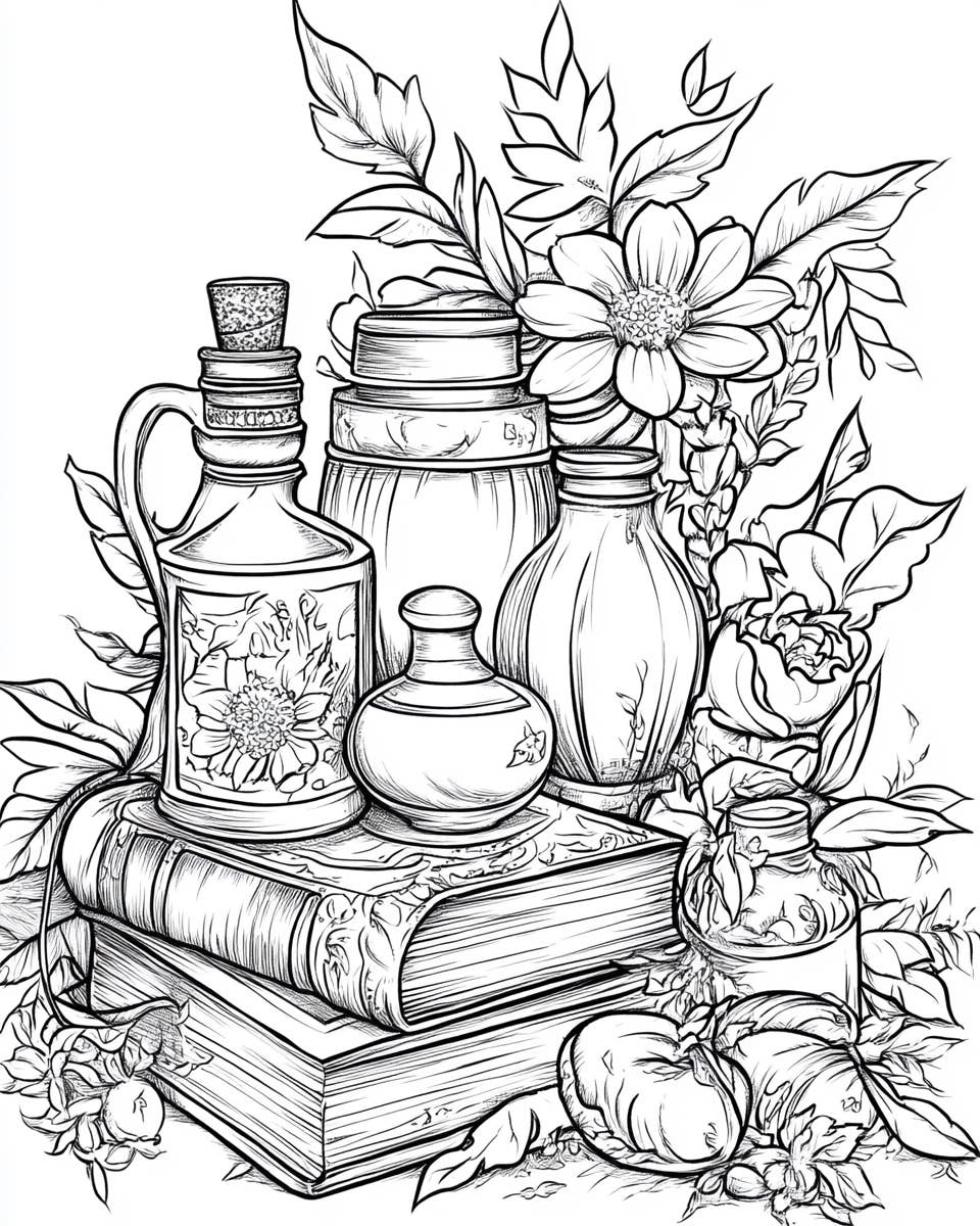 Mystical Monkey Toes - Wholesale Coloring & Activity Book - Adult - Beautiful Witchy Book Coloring Sheets With Stackable Crayon4