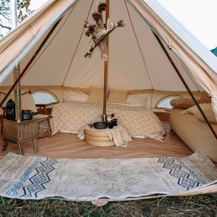 Trend Tents Inc - Wholesale Tent - 16ft Beige Canvas Bell Tent – Waterproof w/ Stove Jack