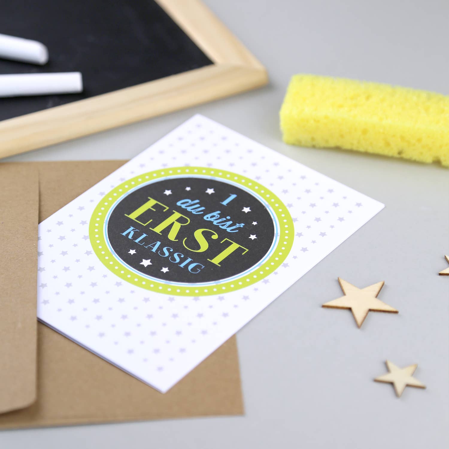 Kunst an Papier - Wholesale Congratulations Card - First class school ticket Moritz3