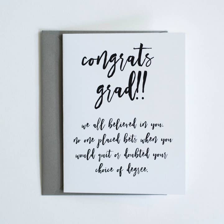 Congrats Grad Graduation Card for wholesale by Sassper Goods