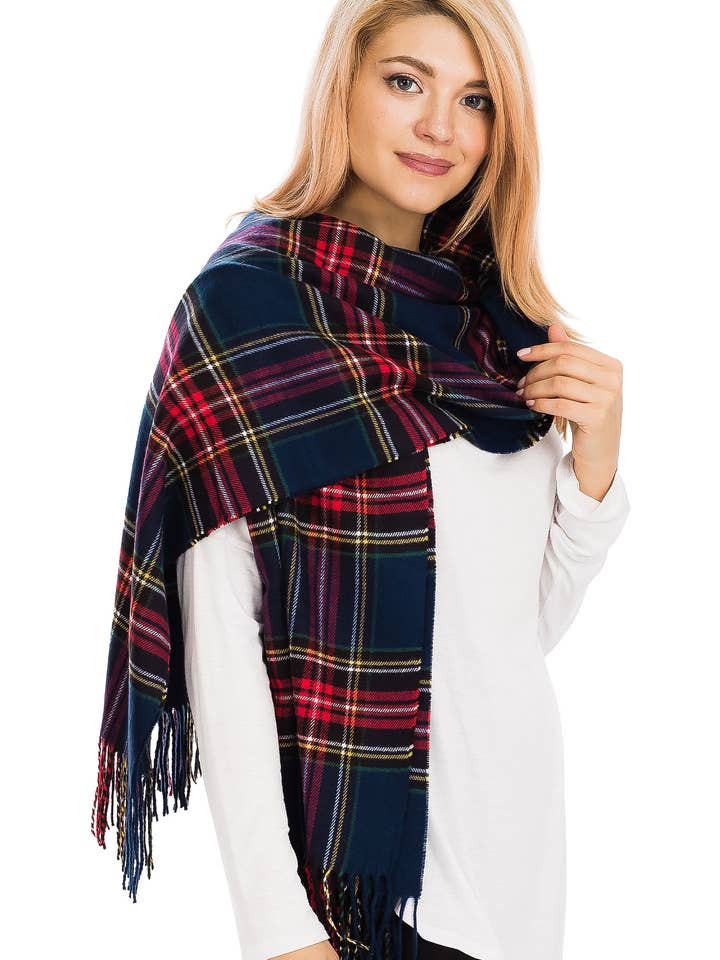 Royal Stewart Vegan Cashmere Oblong Wrap Scarf for wholesale by Cap Zone