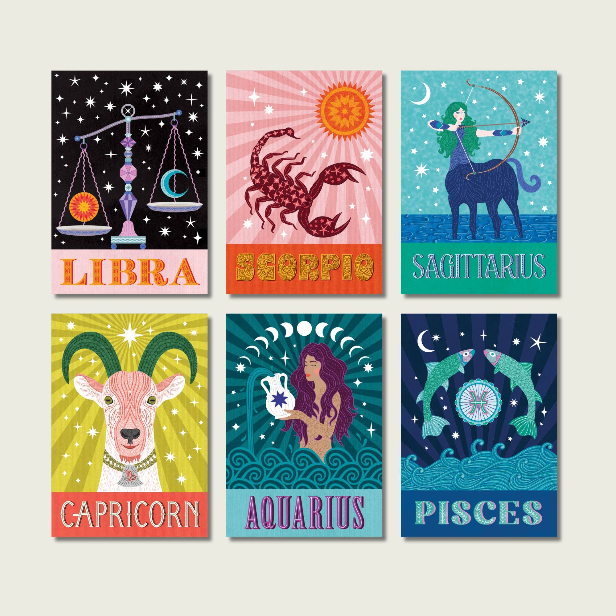 Maggie Magoo Designs – wholesale Vardagliga hälsningskort – Pisces Zodiac gratulationskort1