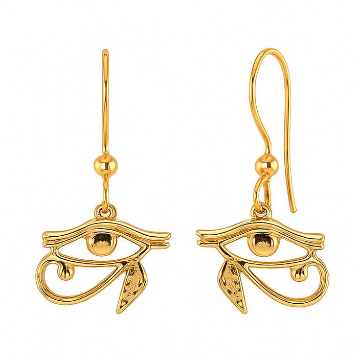Oorbellen Oog van Horus Egypte Verguld 18k voor wholesale door TALISMAN JEWELLERY (D&Fidanverdi, S.L.)