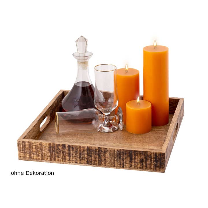 Voglrieder - Vente Plateaux de service - Plateau de service en bois plateau décoratif carré vintage 40 x 402