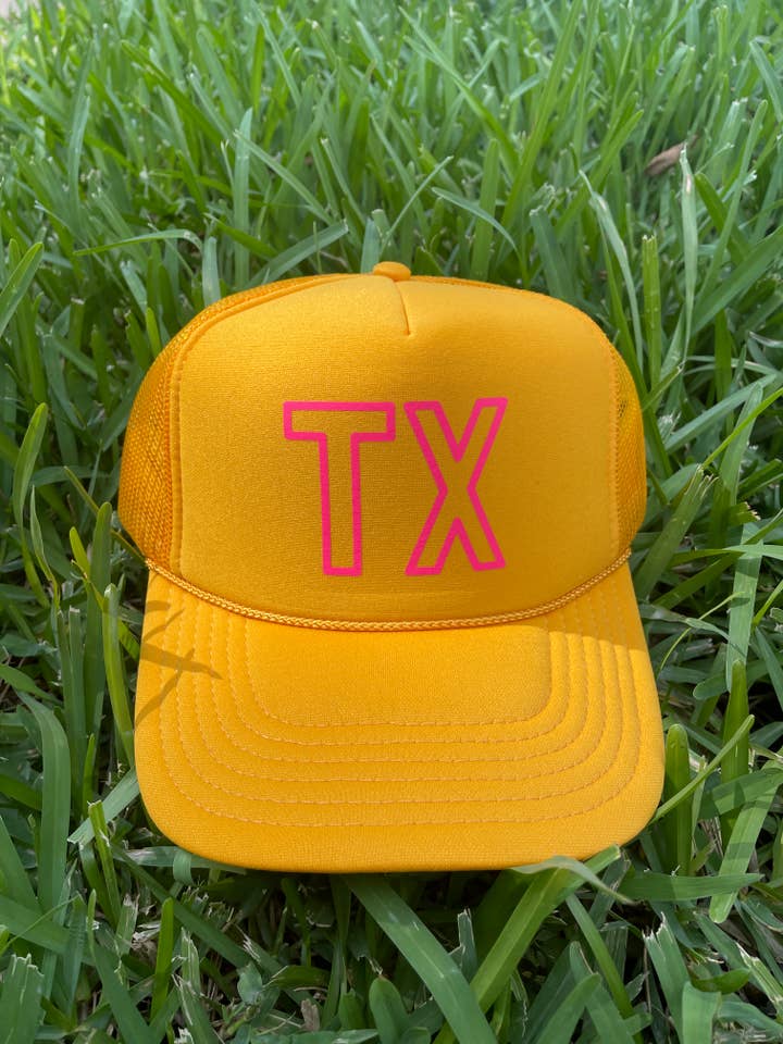 TX NEON Trucker Hat | Gold & Hot Pink for wholesale by The Day Away Collective