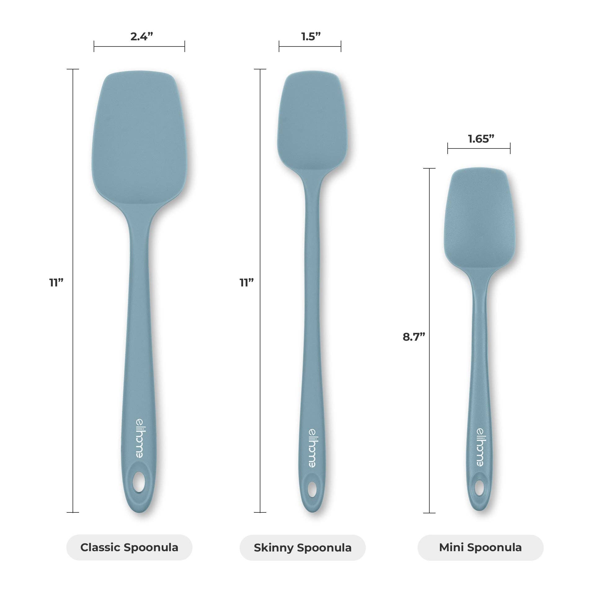 Elihome - Wholesale Kitchen Spoon - Elihome Skinny Slim Spoonula  - 11" L x 1.5" W10