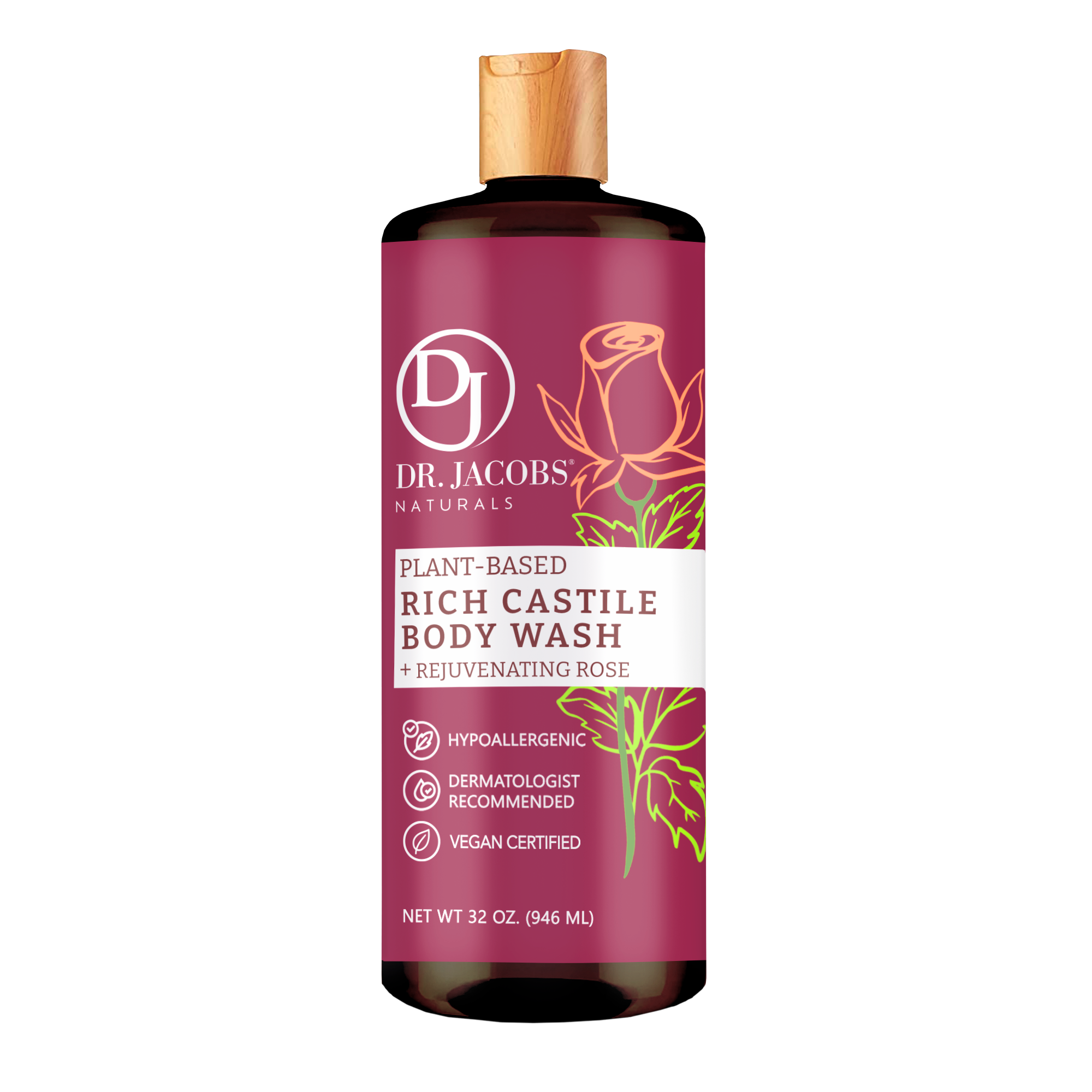 Dr Jacobs Naturals - Wholesale Body Wash/Shower Gel - Rich Castile Body Wash  - 32 oz1