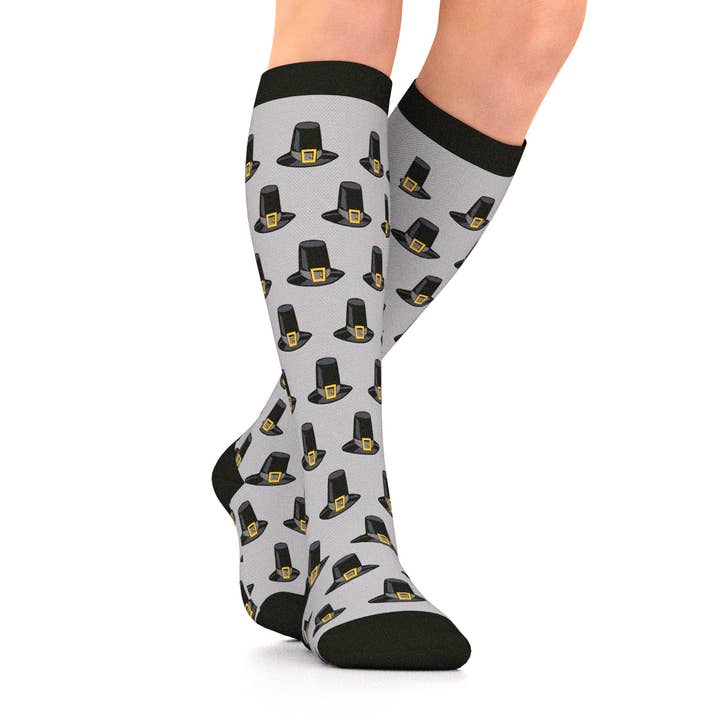 Holiday Compression Socks Unisex | Pilgrim Hats for wholesale by Go 2 Socks