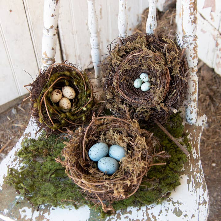Audrey's Home & Gift – wholesale Decorative tabletop object – Decorative Bird Nests (Set of 3)