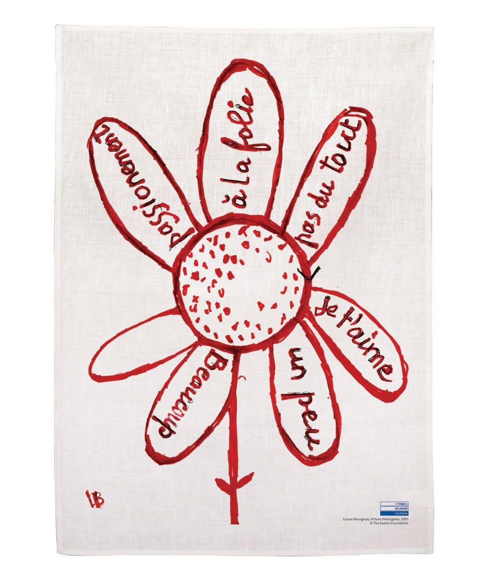 Third Drawer Down USA - Wholesale Tea Towel - Virtues Theologales Linen Tea Towel x Louise Bourgeois0