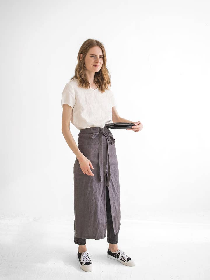 Split Leg Linen Apron for wholesale by Epic Linen