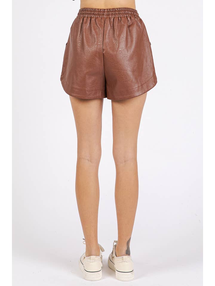 mittoshop - Wholesale Shorts - Women's - H70482-LEATHER SHORTS3
