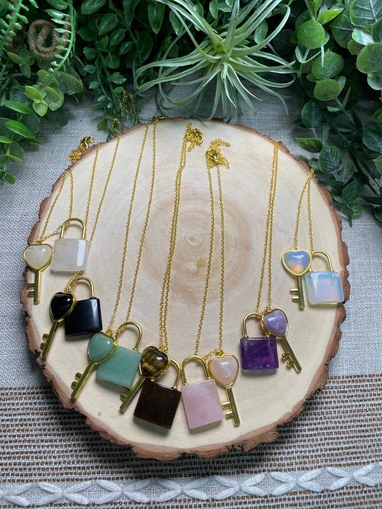 Copper Ashes - Wholesale Pendant/Charm Necklace - Crystal Lock and Key Necklace