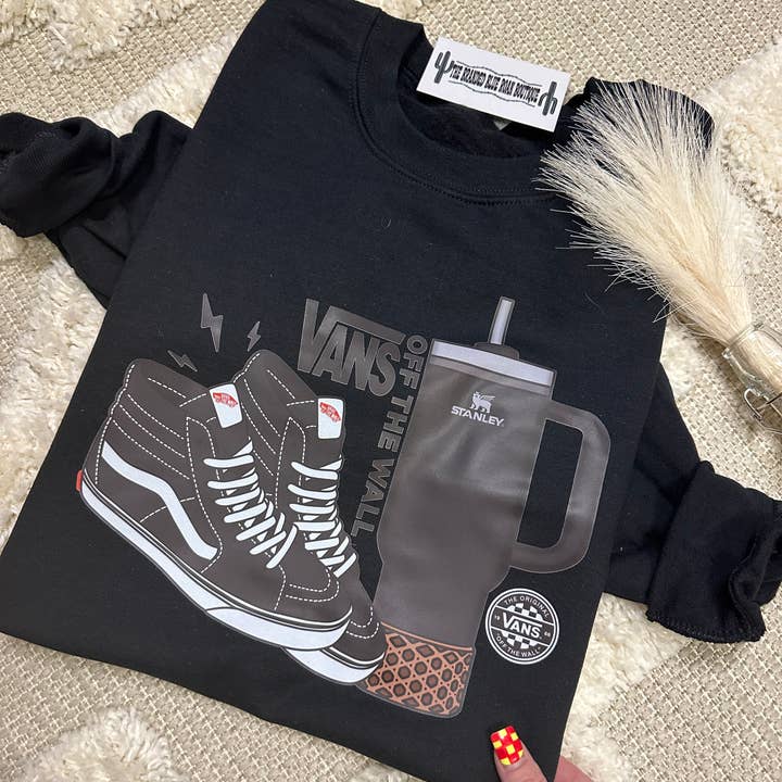 The Branded Blue Roan - Wholesale Screen printed t-shirt – Women′s - Checkered Shoes & Cups Western Graphic0