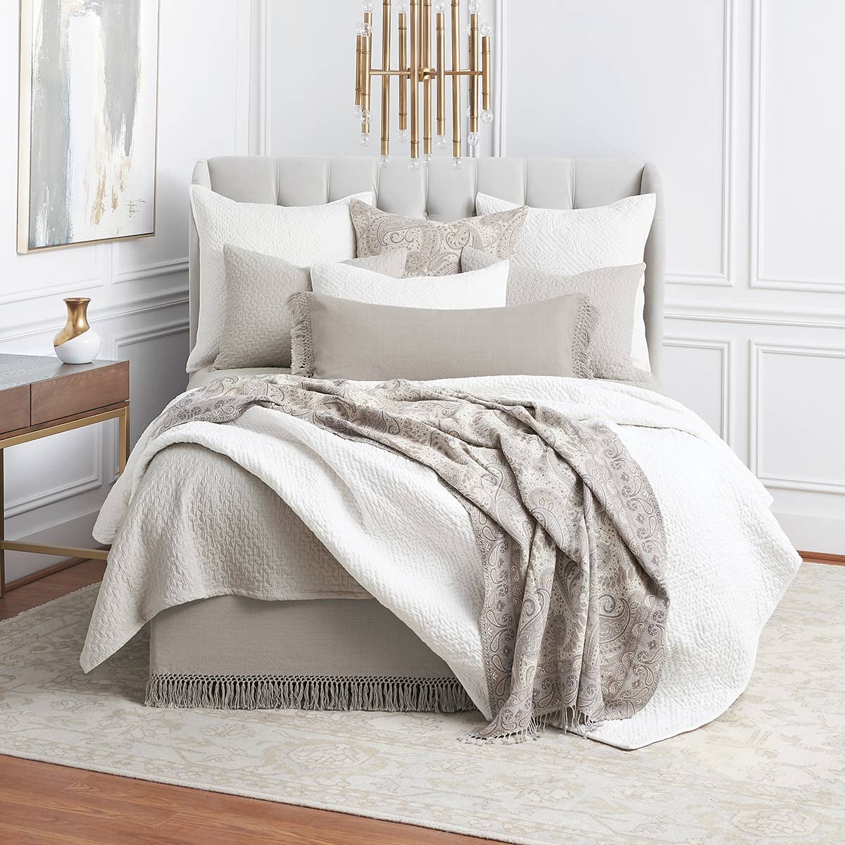 ELISABETH YORK - Wholesale Throw Blanket - Abha Gray Paisley Throw Blanket1