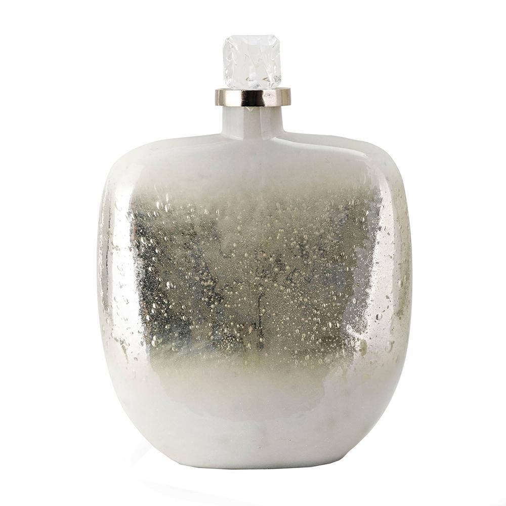 A&B Home Group Inc. - Wholesale Decorative Tabletop Object - 11.5x5.5x15.5" Silver Glass Lidded Bottle w/ Clear Stopper0