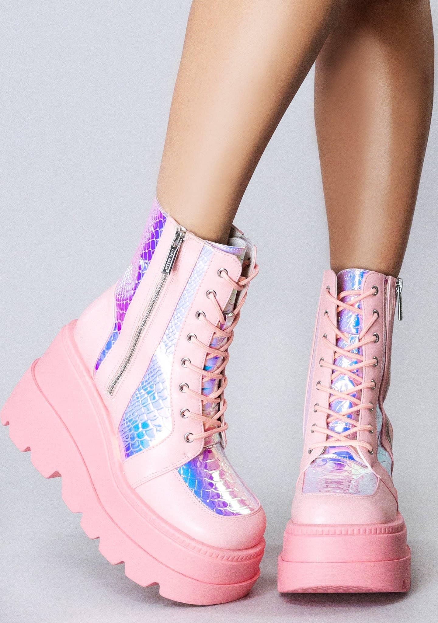 LASR - Wholesale Combat/Military Boots - Women's - X LASR Exclusive RADIO Pink Poison Pink Platform Boots2