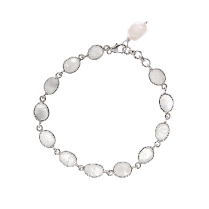 Little Rock sølv månesten ædelsten armbånd for engroshandel hos Van Peterson Designs