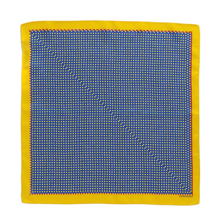Pañuelo bolsillo azul diagonal bitmap para venta al por mayor de ZUZUNAGA