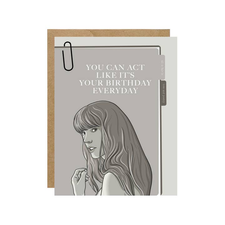 Simple Whimsy - Wholesale Birthday Card - Taylor TTPD It's Your Birthday Everyday Pop Culture Card