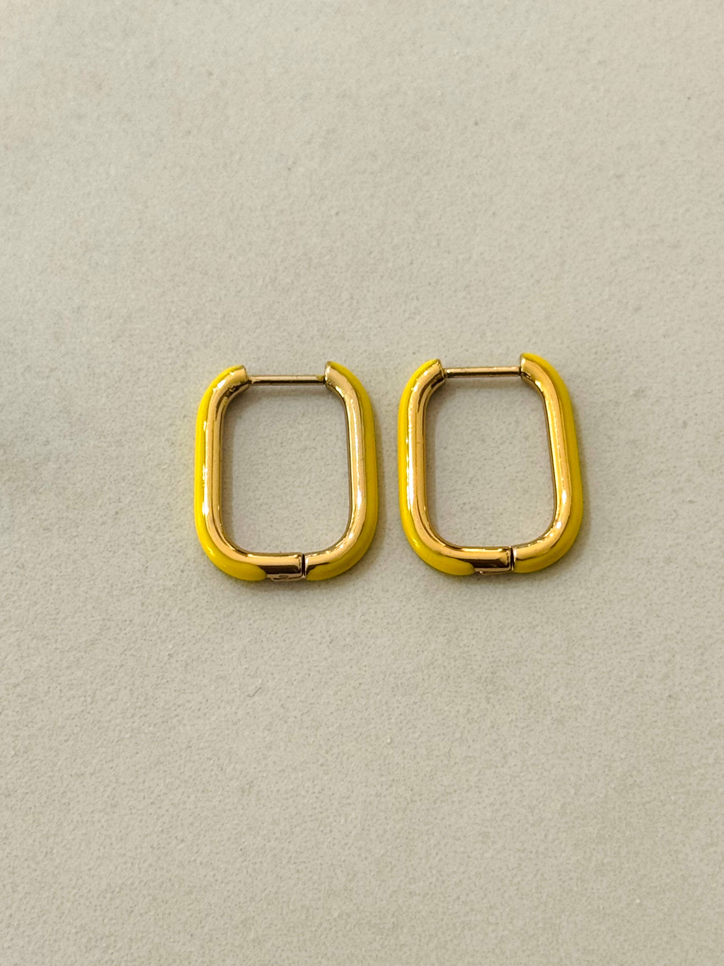 Cassette Barcelona - Wholesale Hoop Earrings - Colorful Rectangular Stainless Steel Earrings1