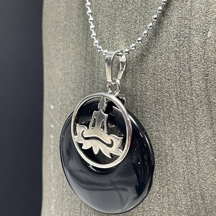 Yoga Meditation Gemstone Pendant Necklace for wholesale by Peace Love Bling