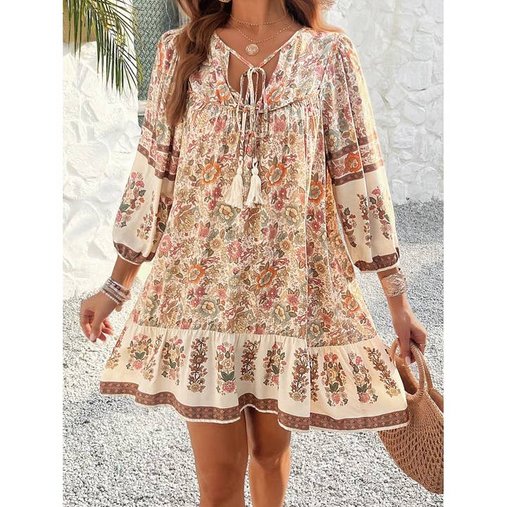 Mapcie - Wholesale Dress - Women's - Vintage Bohemian MINI DRESS